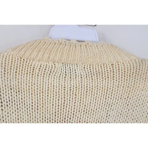 Deadstock Vintage 90s Streetwear Womens Medium Hand Knit Flower Floral Sweater - Picture 12 of 15